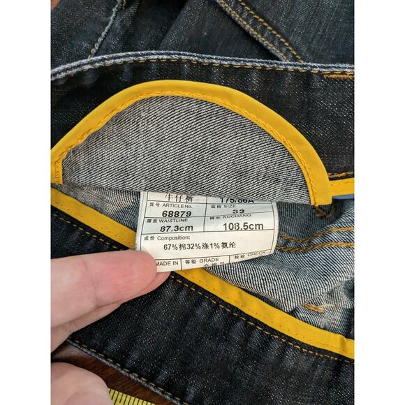 Declo Ganabab Fashionable Jeans 33 Black Mens Mid Rise Medium Wash Regular Fit - Picture 4 of 13